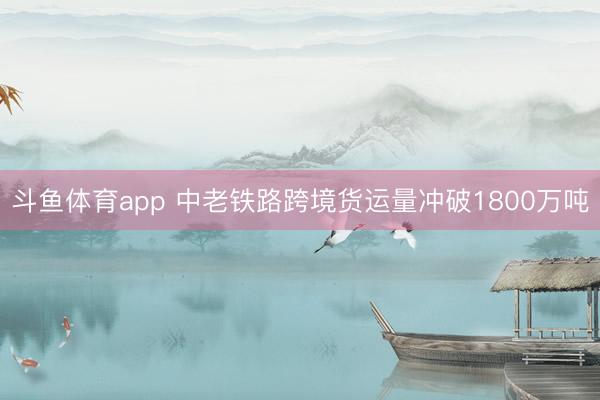 斗鱼体育app 中老铁路跨境货运量冲破1800万吨